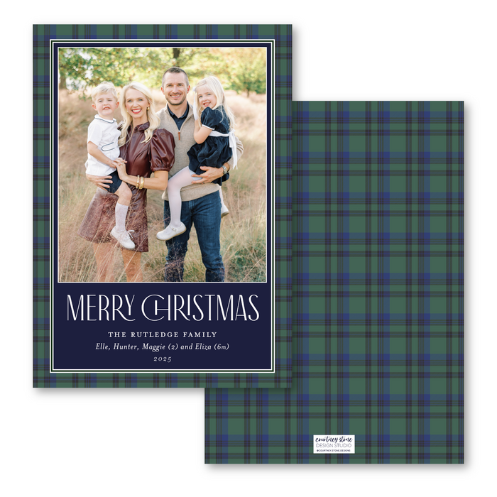 Black Watch Plaid Holiday Card