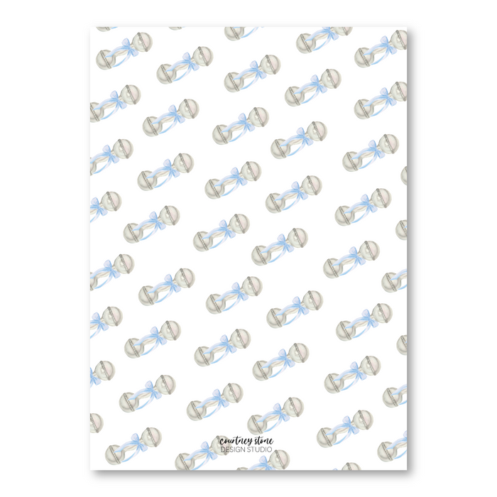 Blue Rattle Shower Invitations