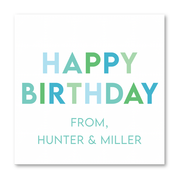 Blue Happy Birthday Enclosure Card | Gift Tag