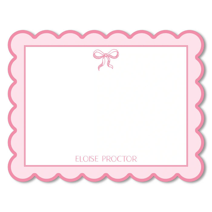 Bow Scallop Cut-Out Stationery