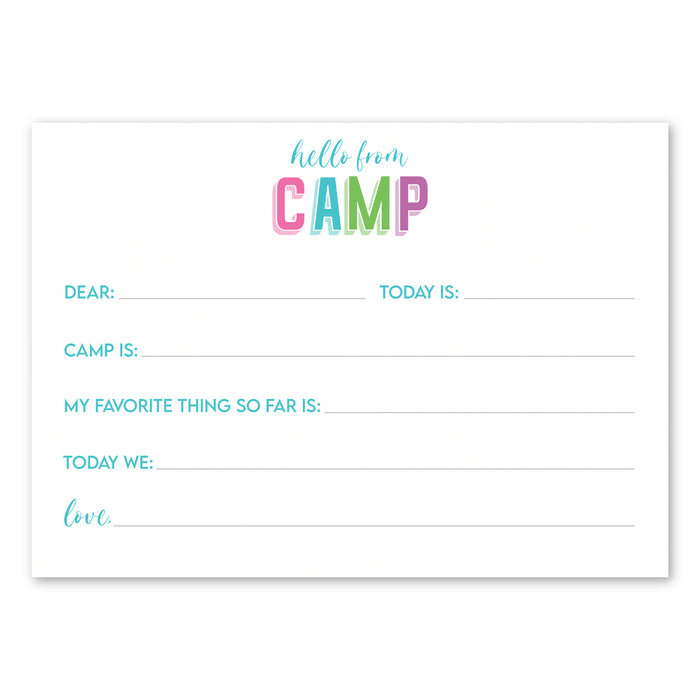 Pink Camp Stationery - Fill in the Blank - 5x7 Card