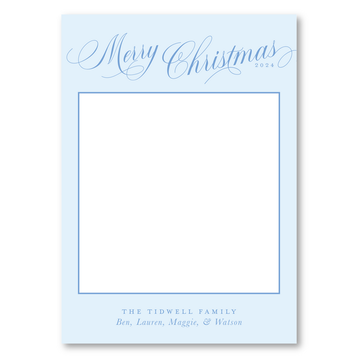 Christmas Script Photo Mount Holiday Card