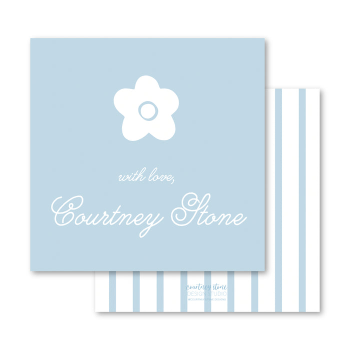 Blue Flower Enclosure Card | Gift Tag