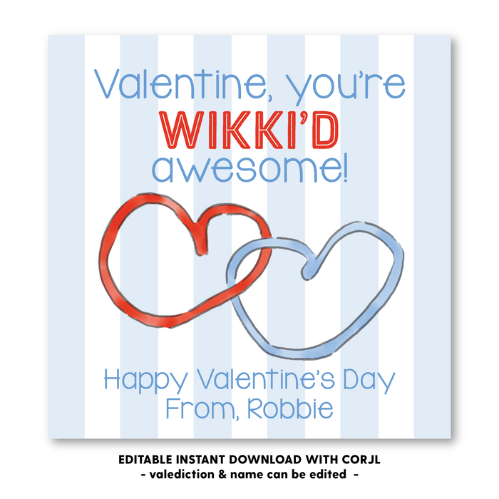 Wikki Stix: Blue Valentines Tag - Self-Edit, Print at Home