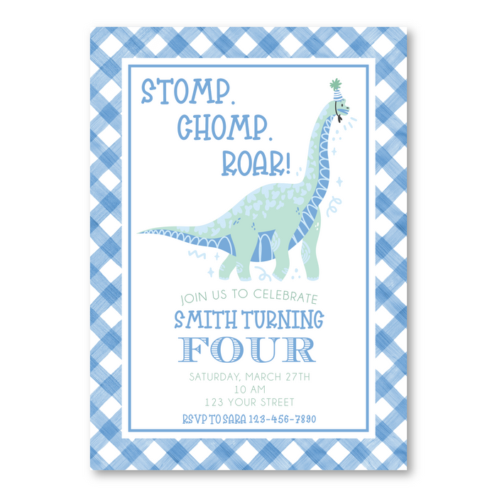 Party Dinosaur Birthday Invitations