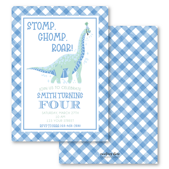 Party Dinosaur Birthday Invitations