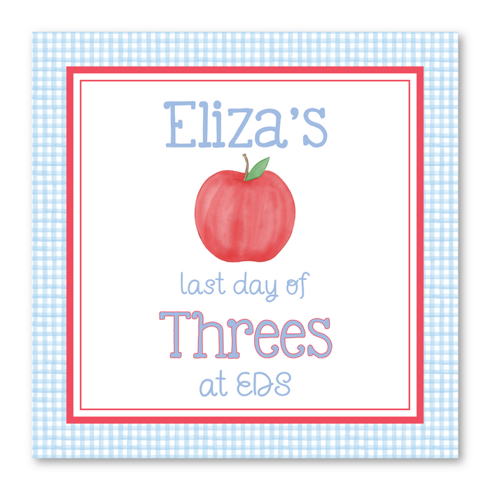 Fundraiser B2S Sign: Blue Gingham Apple