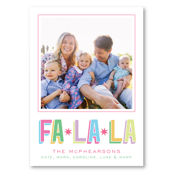 FA-LA-LA Marble Photo Mount Holiday Card