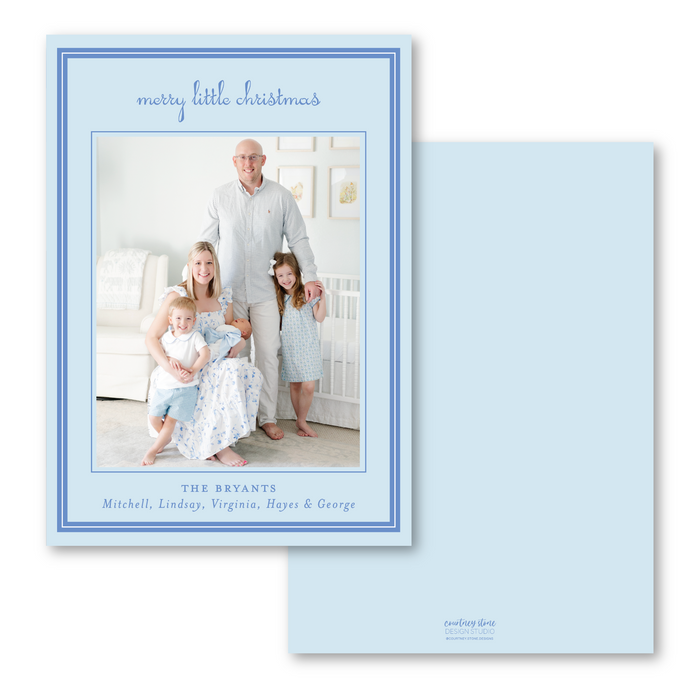 Merry Little Christmas Script Holiday Card