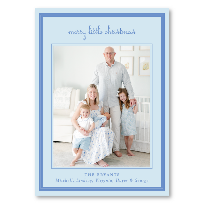 Merry Little Christmas Script Holiday Card