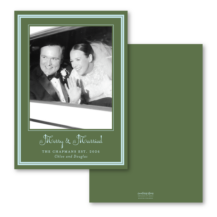 Merry & Married Script Holiday Card