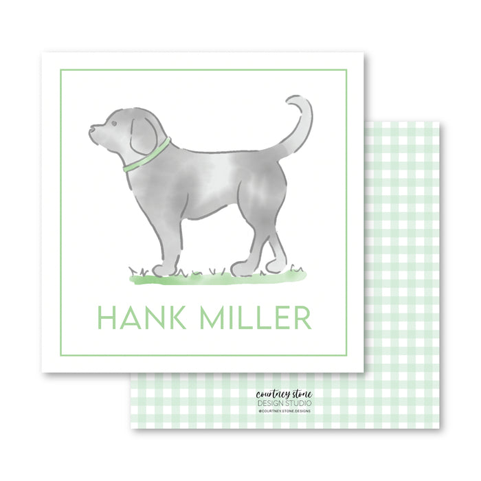 Green Black Lab Enclosure Card | Gift Tag