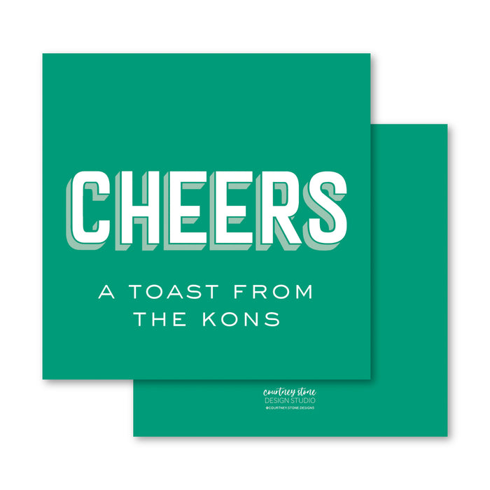 'CHEERS' Shadow Enclosure Card | Gift Tag (choose your color)