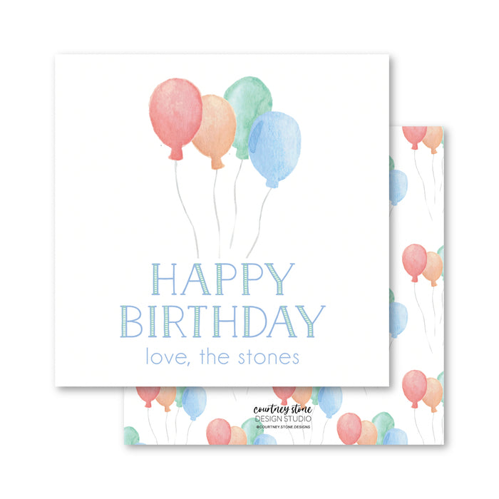 Birthday Balloons Enclosure Card | Gift Tag