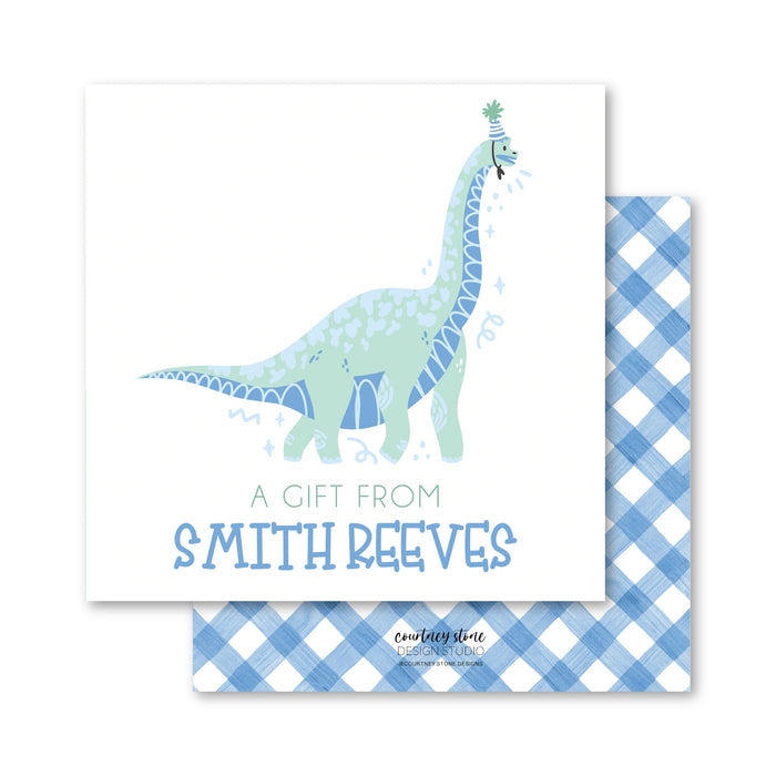 Birthday Dinosaur Enclosure Card | Gift Tag