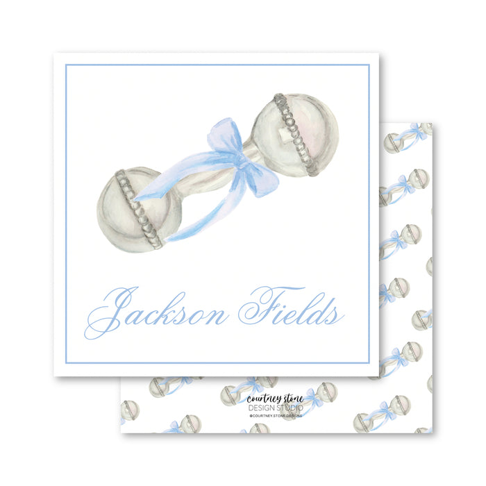 Blue Rattle Enclosure Card | Gift Tag