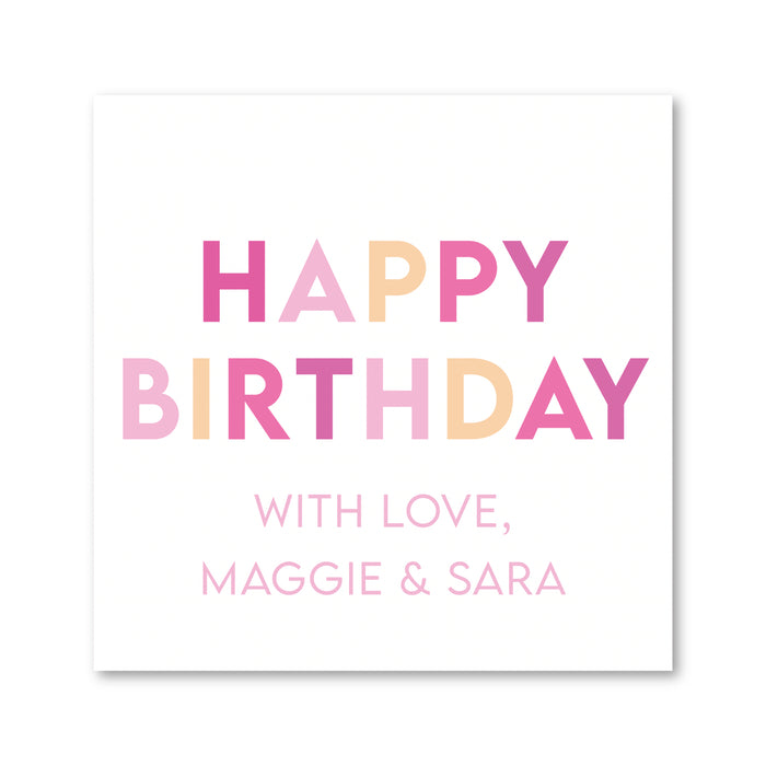 Pink Happy Birthday Enclosure Card | Gift Tag