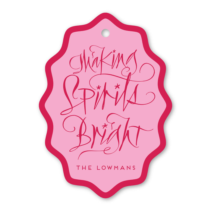 Making Spirits Bright Wavy Oval Gift Tag