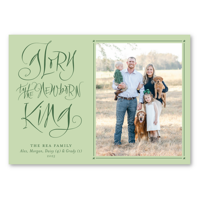Glory to the Newborn King Horizontal Holiday Card