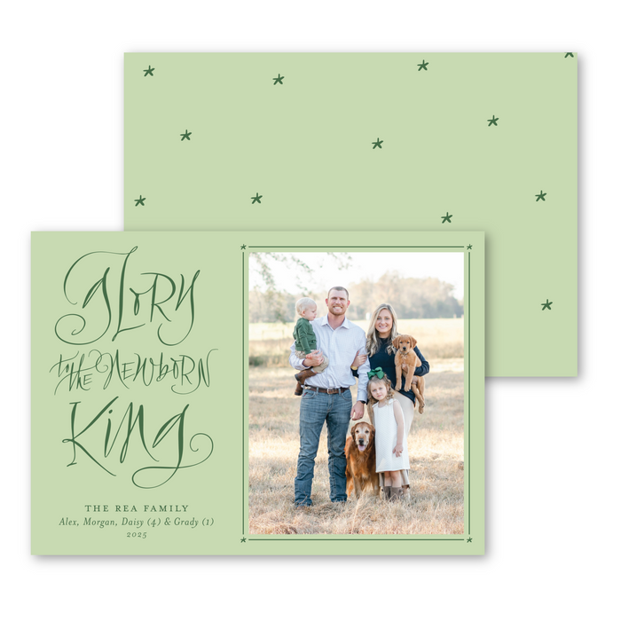 Glory to the Newborn King Horizontal Holiday Card