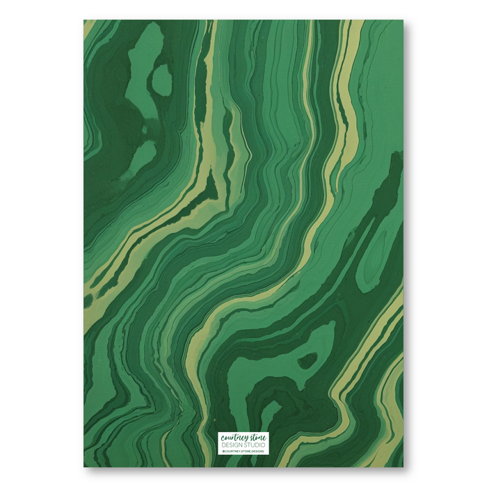 Merrier Than Ever Marble Holiday Card - Green