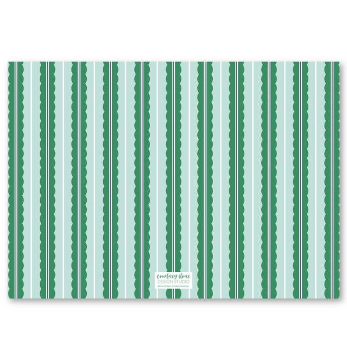 'Green Tartan Bow' Holiday Card - Horizontal