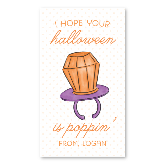 Ring Pop Halloween Tags