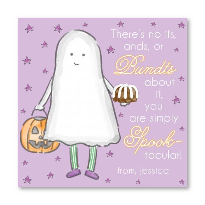 Ghost Bundt Cake Halloween Tags