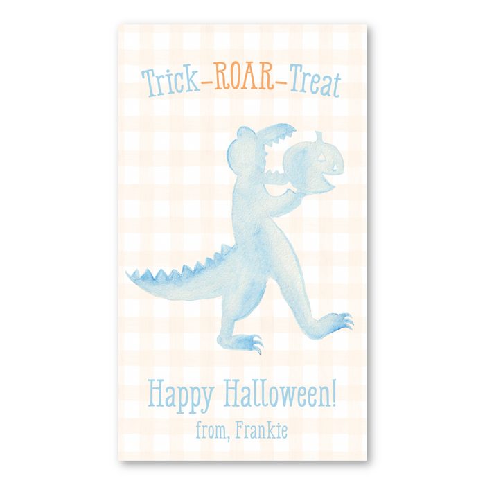Trick-Roar-Treat Dinosaur Halloween Tags