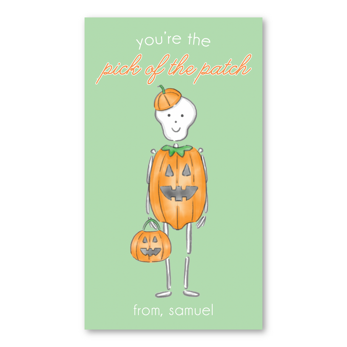 Pumpkin Skeleton Halloween Tags