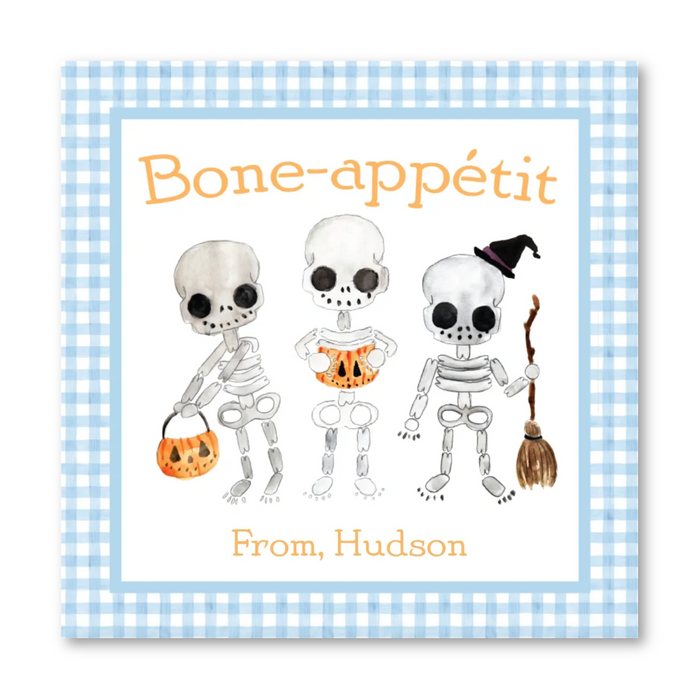 Bone-Appetit Halloween Tags - Blue