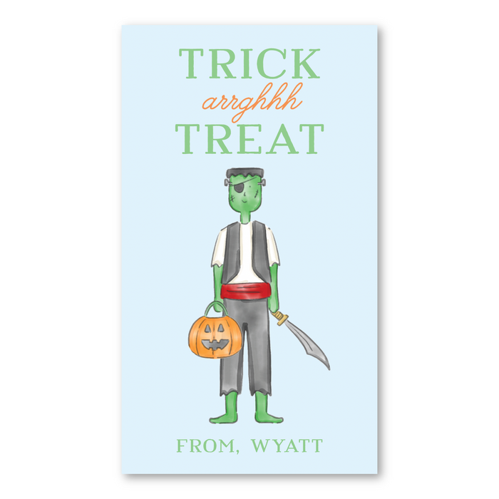 Pirate Monster Halloween Tags