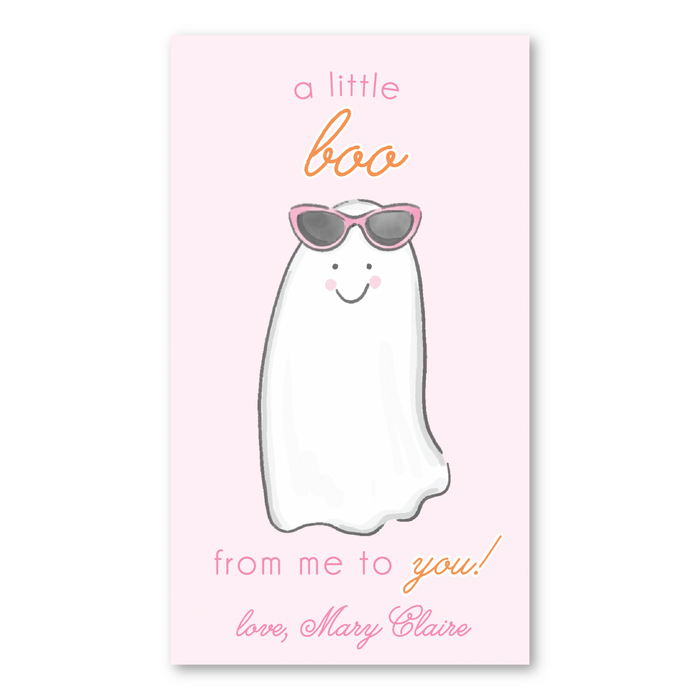 Sunglasses Ghost Halloween Tags - Pink