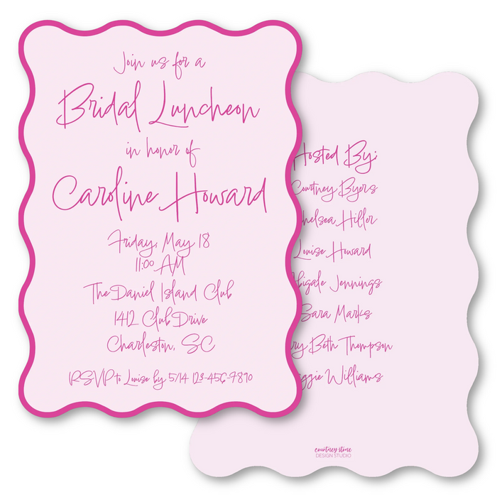 Wavy Edge "Handwritten" Shower Invitations