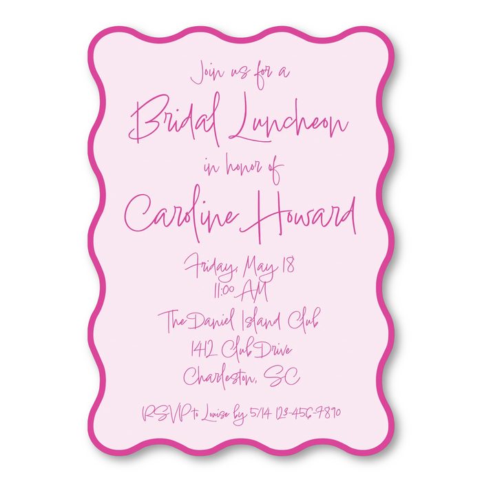 Wavy Edge "Handwritten" Shower Invitations