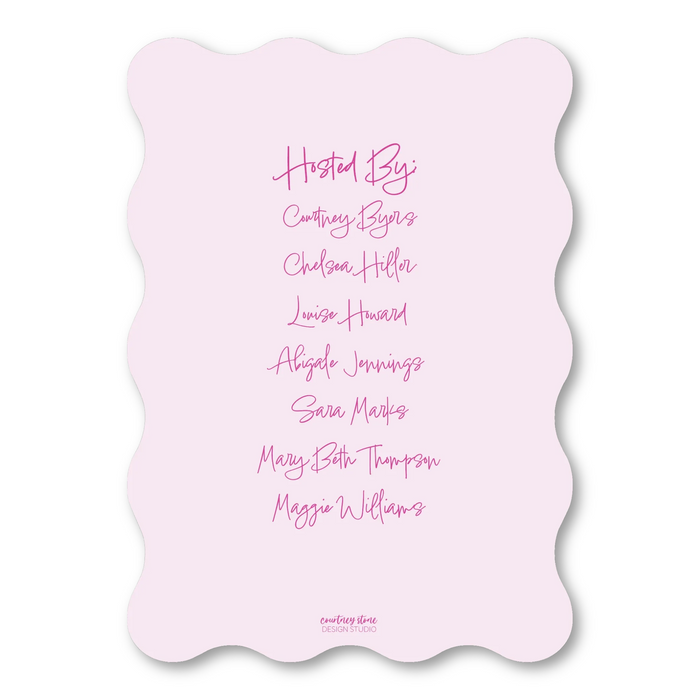 Wavy Edge "Handwritten" Shower Invitations