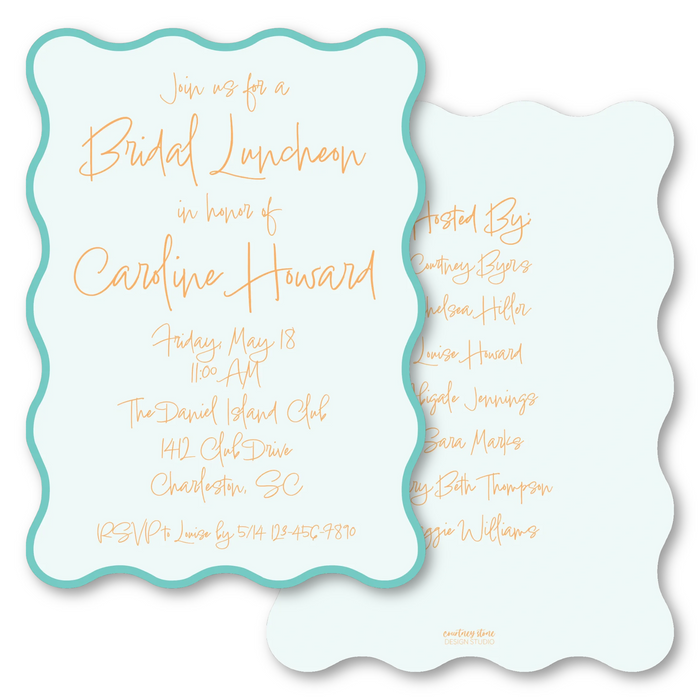 Wavy Edge "Handwritten" Shower Invitations