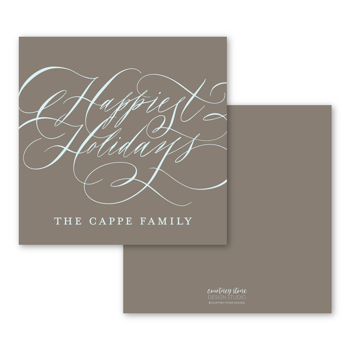 Happiest Holidays Calligraphy Holiday Tags