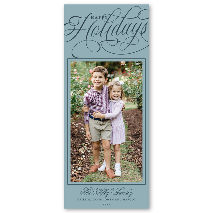 Happy Holidays Marble Skinny Holiday Card