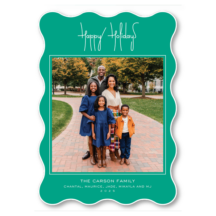 Happy Holidays - Wavy Die-Cut Holiday Card