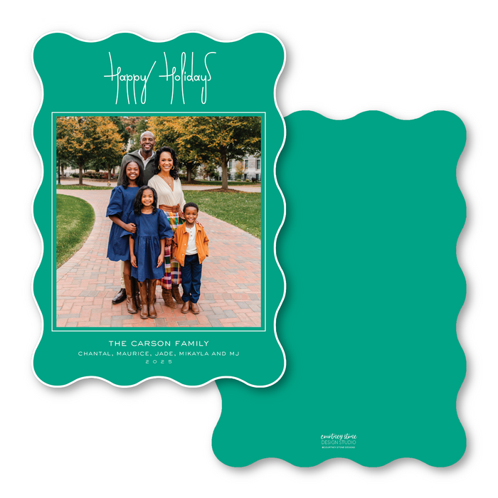 Happy Holidays - Wavy Die-Cut Holiday Card
