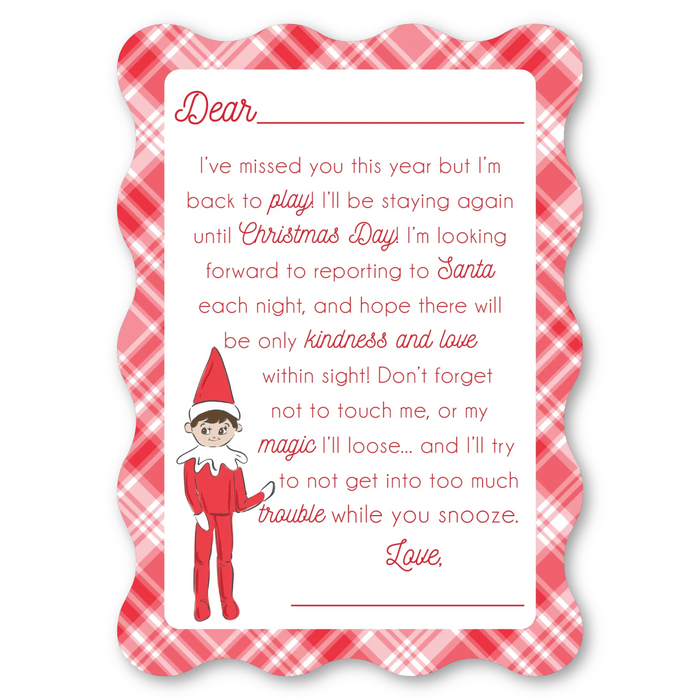 Elf Welcome Letter - Boy