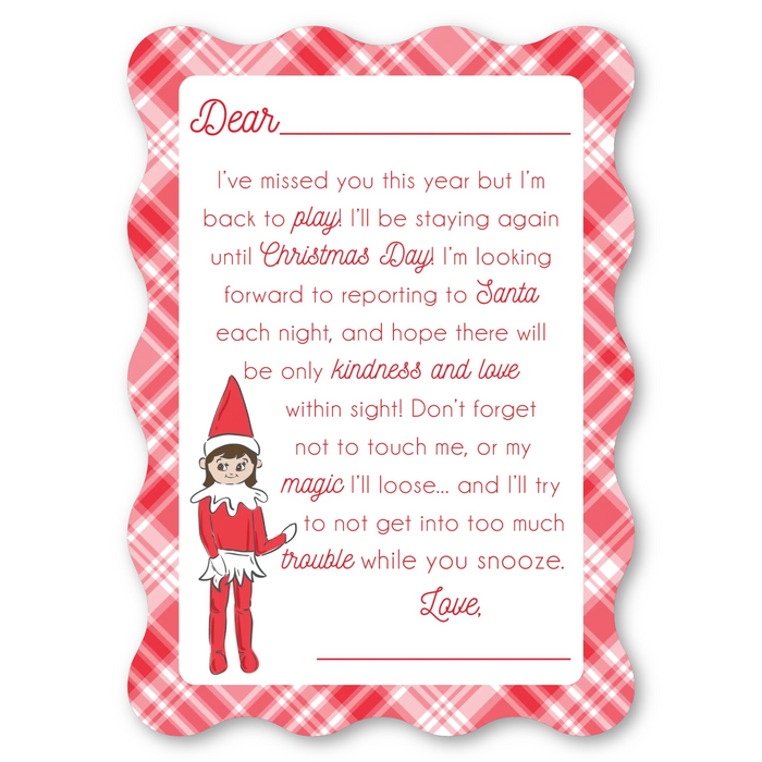 Elf Welcome Letter - Girl