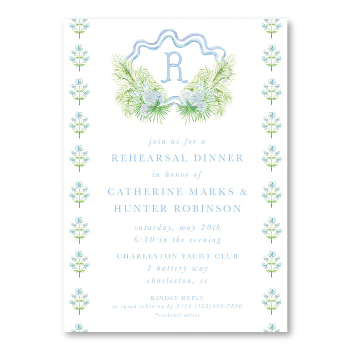 Hydrangea Palm Shower Invitations