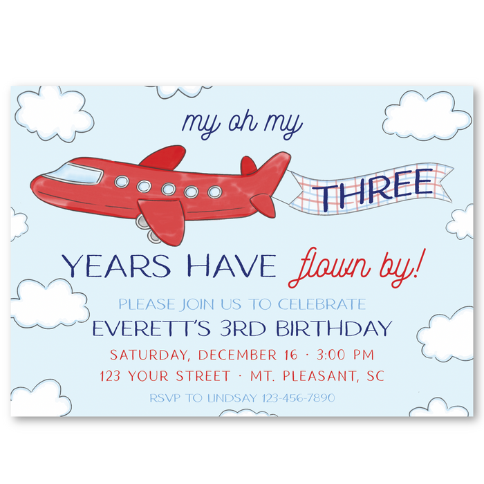 Airplane | Jet  - Birthday Invitations