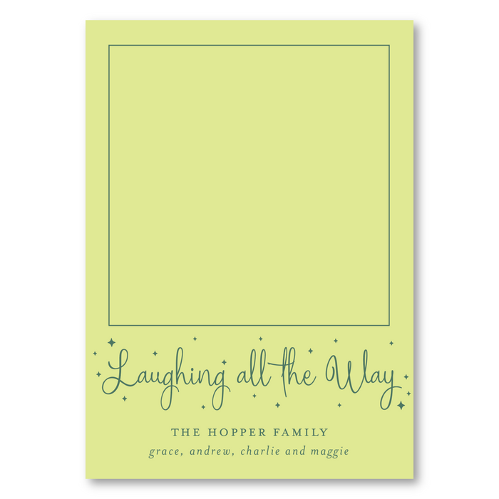 Laughing All the Way Photo Mount Holiday Card - Chartreuse