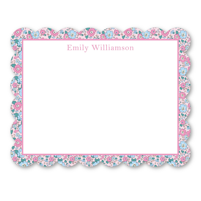 Pink Liberty Scallop Cut-Out Stationery