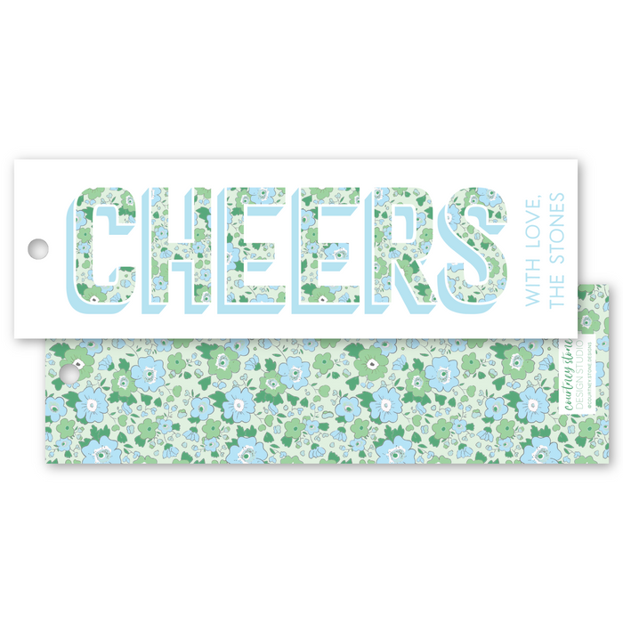 Liberty CHEERS Gift Tag - Green and Blue