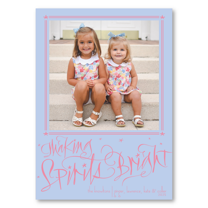 Making Spirits Bright Star Calligraphy Holiday Card