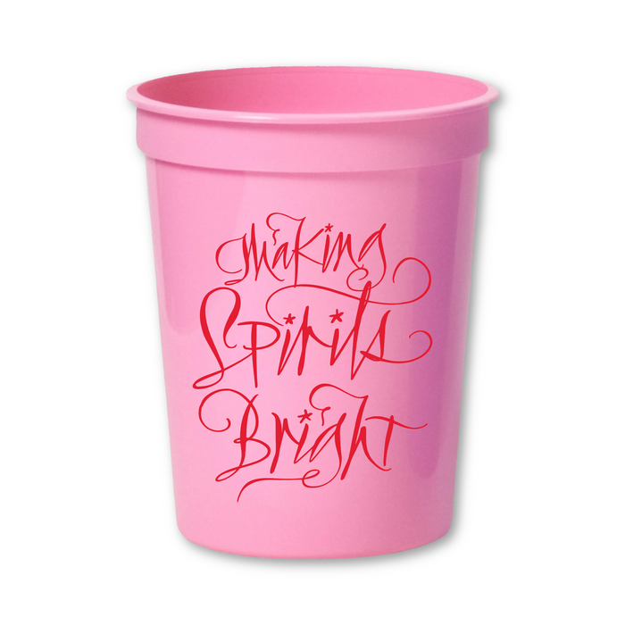 PRE-ORDER: Making Spirits Bright Stadium Cups - Pink